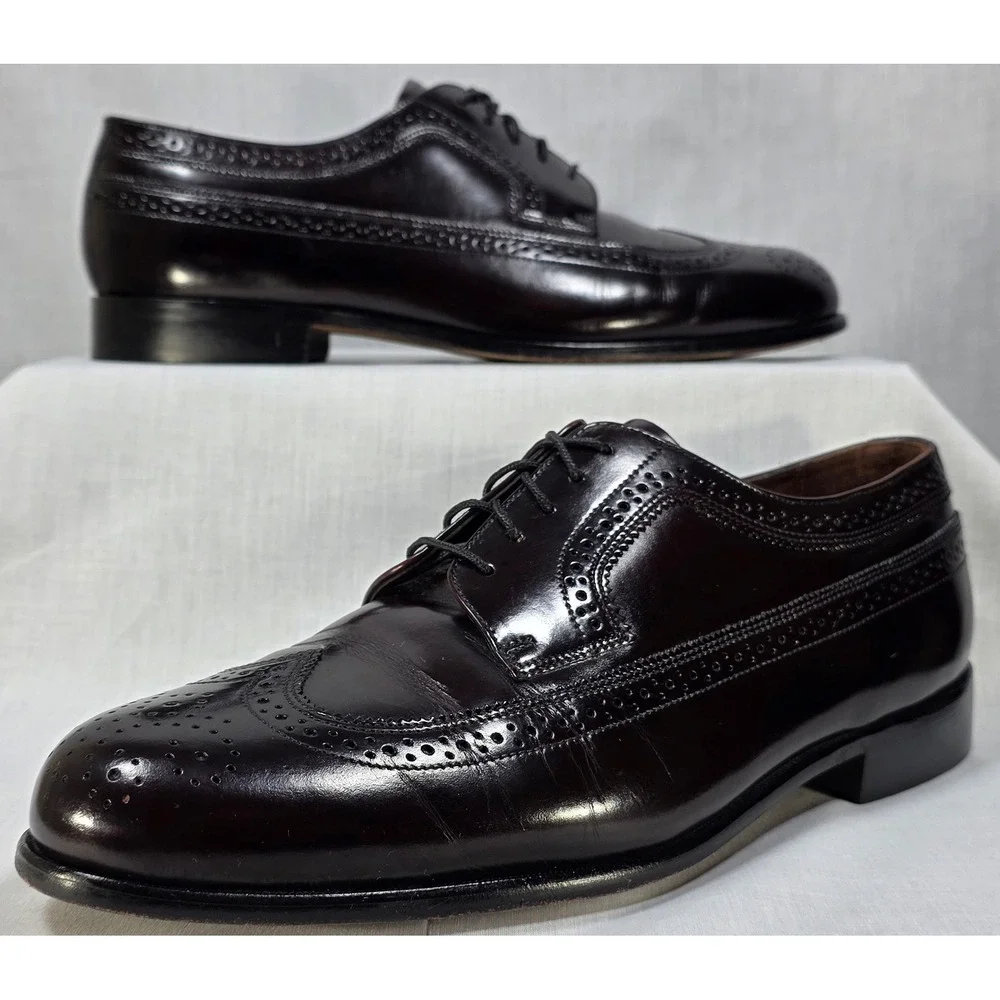 Bostonian Classics First Flex‎ Men's Burgundy Leather Wingtip Oxford Shoes